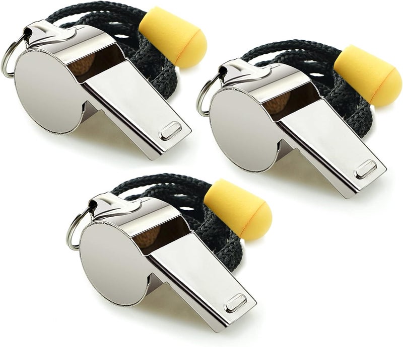 Hipat Whistle, 3 Pack Sports Whistles with Lanyard, Loud Crisp Sound Whistles Great for Coaches, Referees, and Officials - Image 1